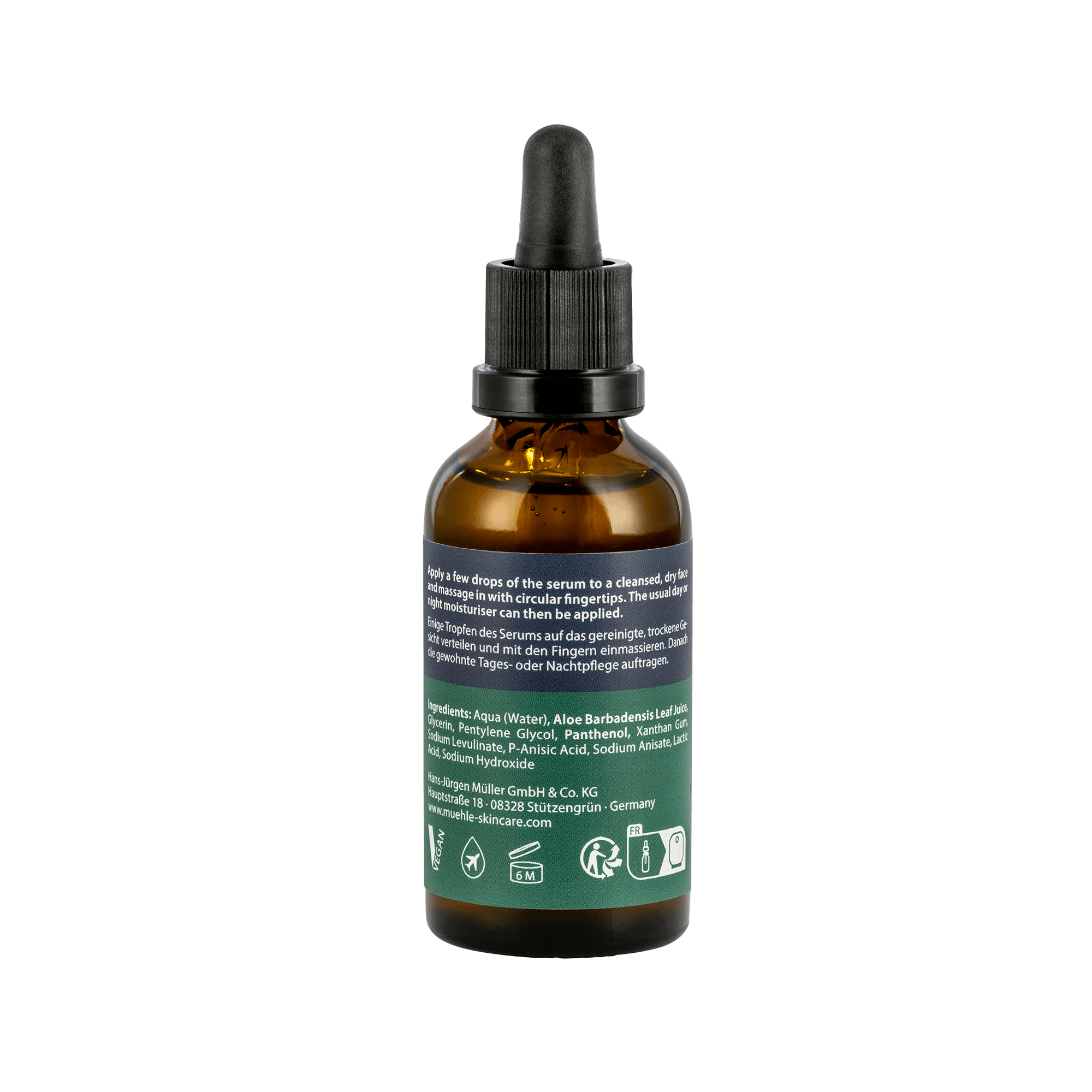 MÜHLE ESSENTIALS Gesichtserum in brauner Glasflasche mit Pipette